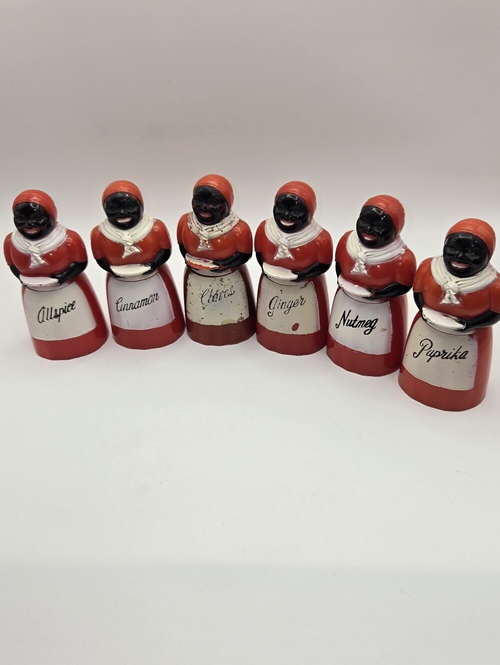 Vintage Red Kitchen Spice Jar Set – Assorted Spices
